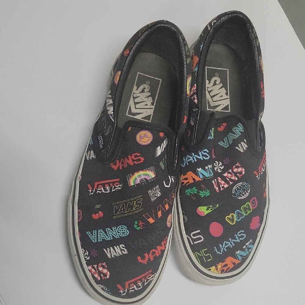 Vans Black Slip-On with Colorful Graphics